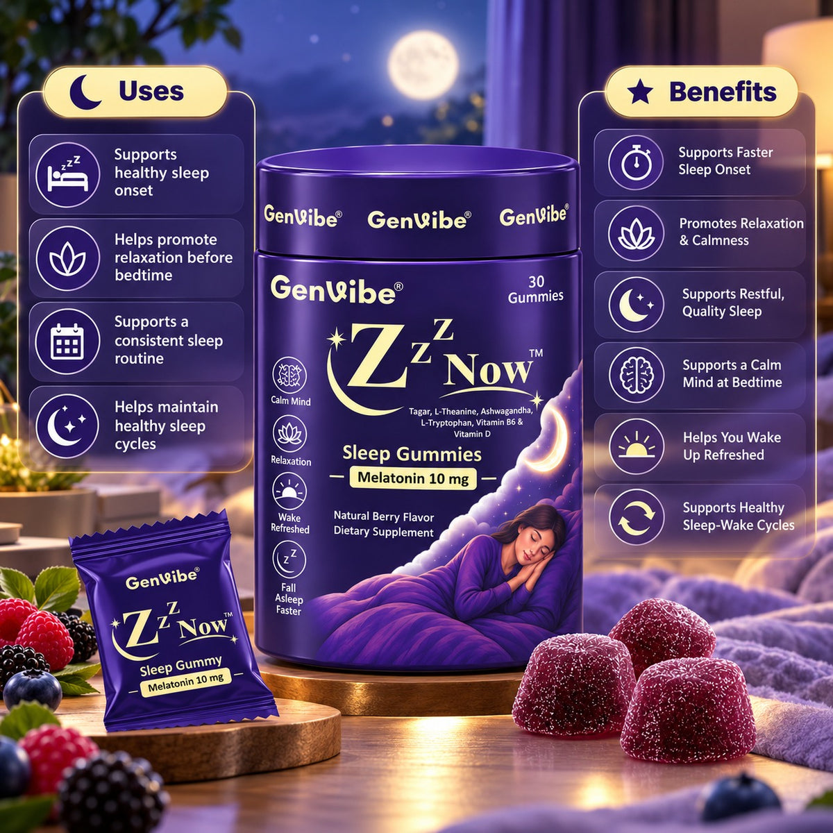 GenVibe ZzzNow - Sleep Gummies